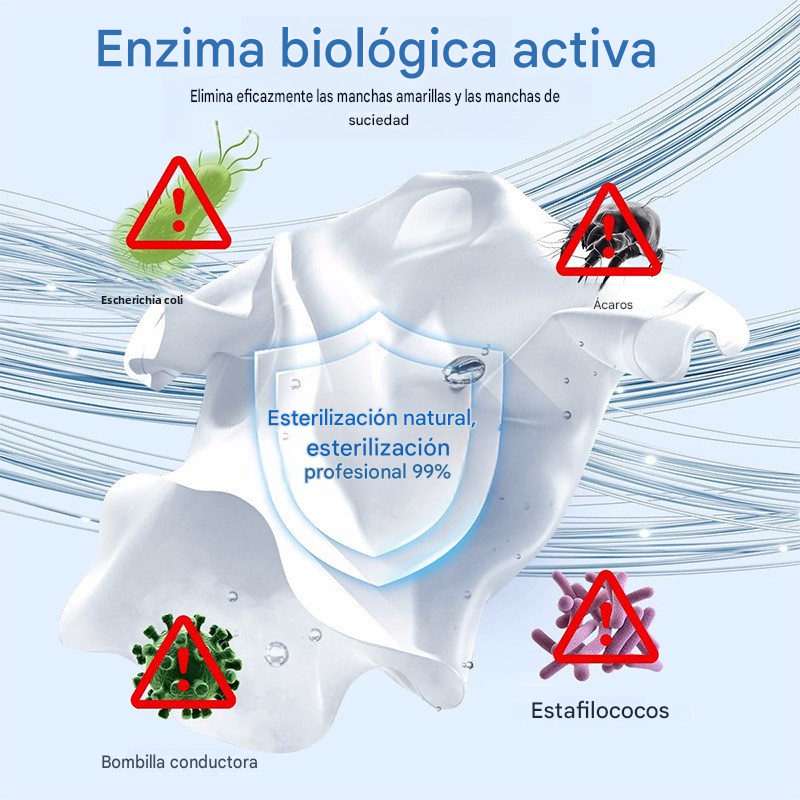 Polvo quitamanchas con enzimas biológicas