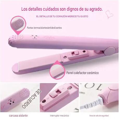 Mini Plancha Portátil 2 en 1 para Cabello – Alisa, Ondula y Retoca en Minutos