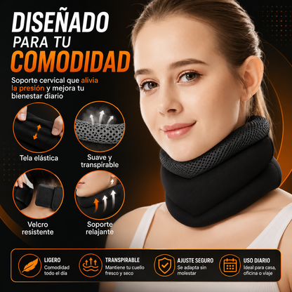 Collarín Cervical Ergonómico | Soporte para Dolor de Cuello y Ronquidos