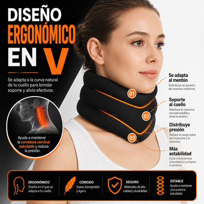 Collarín Cervical Ergonómico | Soporte para Dolor de Cuello y Ronquidos