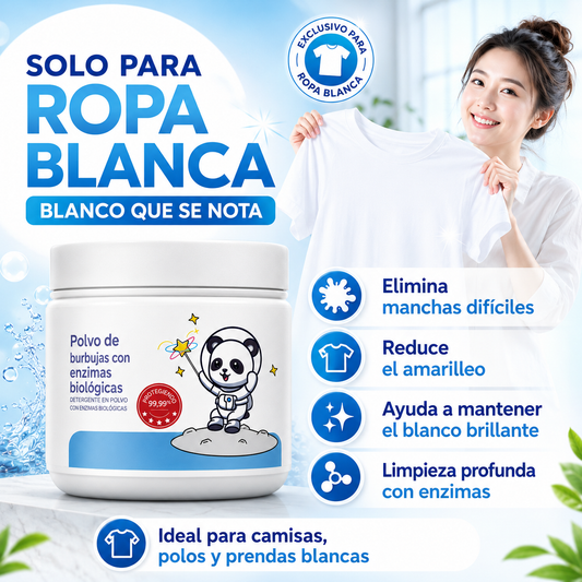 Polvo quitamanchas con enzimas biológicas