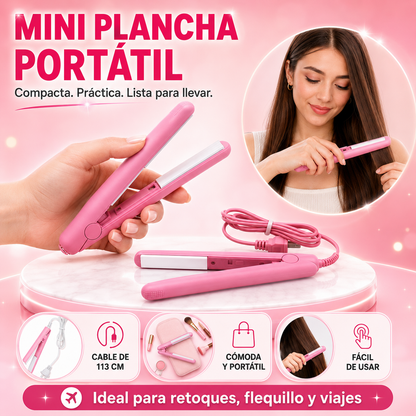 Mini Plancha Portátil 2 en 1 para Cabello – Alisa, Ondula y Retoca en Minutos
