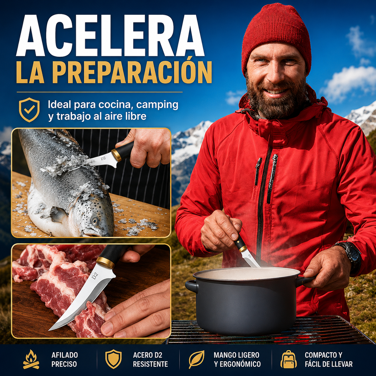 Cuchillo Portátil Ultra filado multifuncional