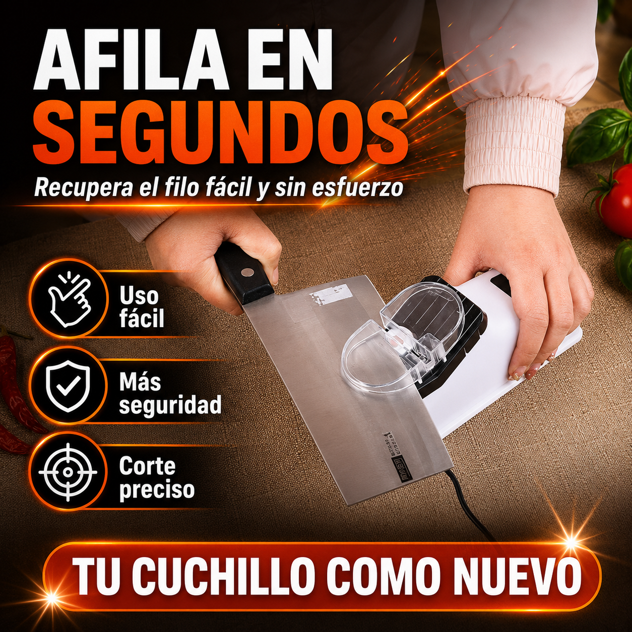 Afilador de cuchillo Pórtatil
