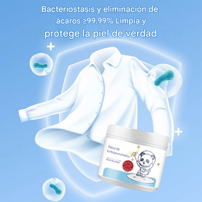 Polvo quitamanchas con enzimas biológicas