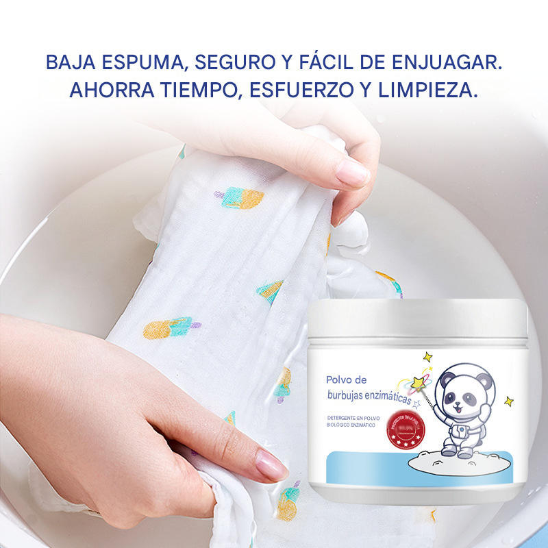 Polvo quitamanchas con enzimas biológicas