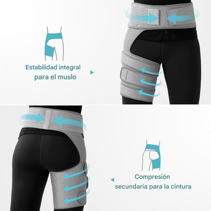 Faja de compresión para alivio de dolor ciático, muslo y zona lumbar